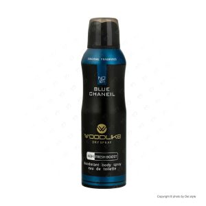 اسپری بدن مردانه وودلایک مدل Blue Chaneil حجم 200 میلی لیتر