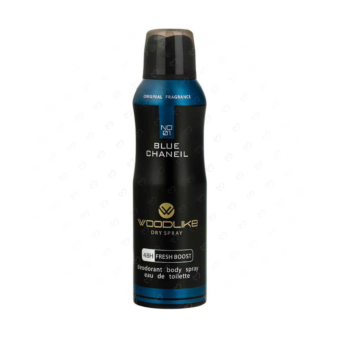 اسپری بدن مردانه وودلایک مدل Blue Chaneil حجم 200 میلی لیتر اسپری بدن مردانه وودلایک مدل Blue Chaneil حجم 200 میلی لیتر