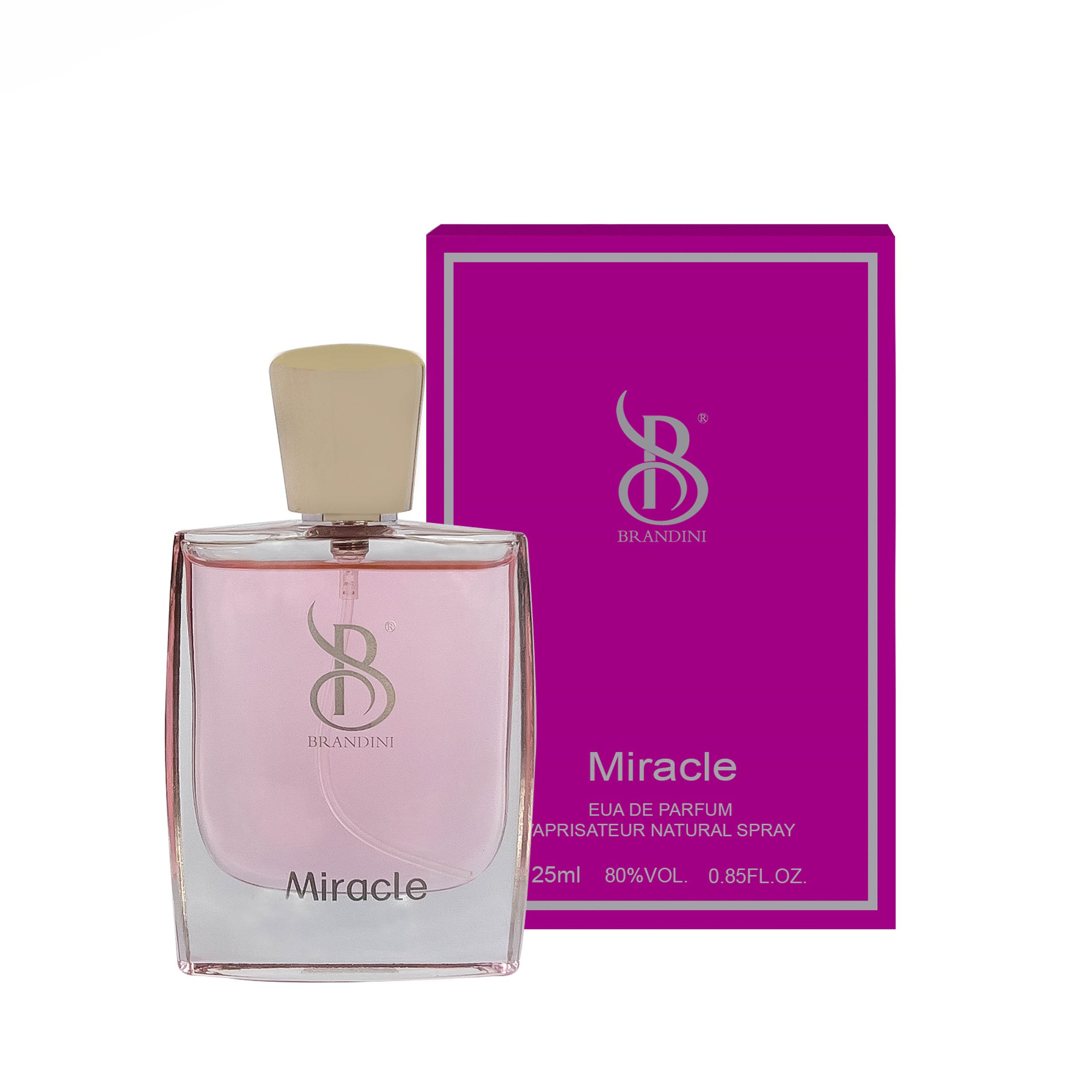 عطر جیبی زنانه برندینی مدل Miracle حجم 25 میلی لیتر عطر جیبی زنانه برندینی مدل Miracle حجم 25 میلی لیتر