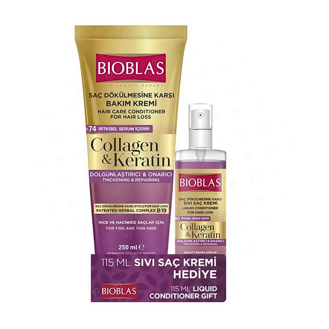 del-21802-cover عکس پک ماسک مو داخل حمام و اسپری دو فاز بیوبلاس مدل Collagen & keratin حجم 115 + 250 میلی لیتر - شماره 2