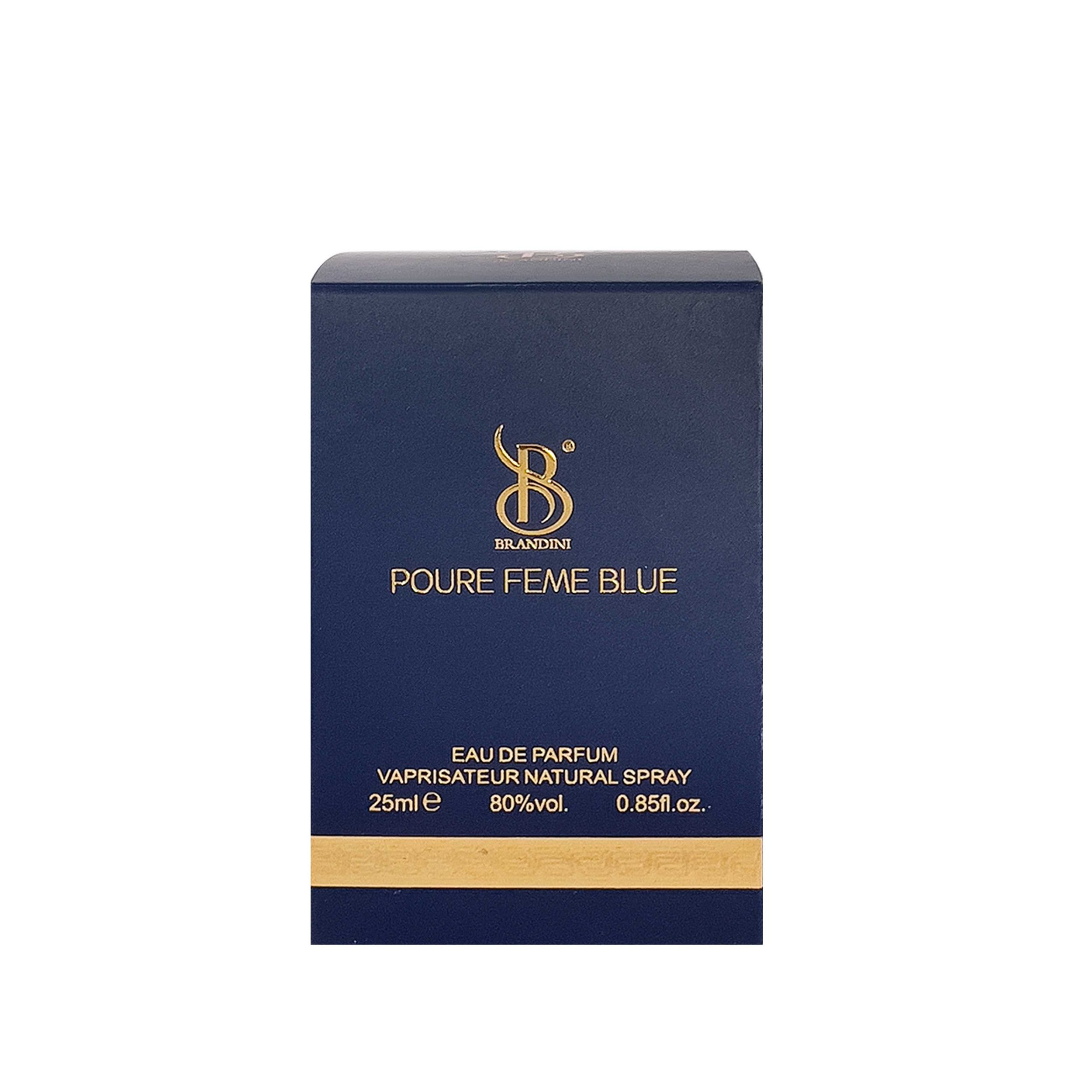 عطر جیبی زنانه برندینی مدل Poure Feme Blue حجم 25 میلی لیتر