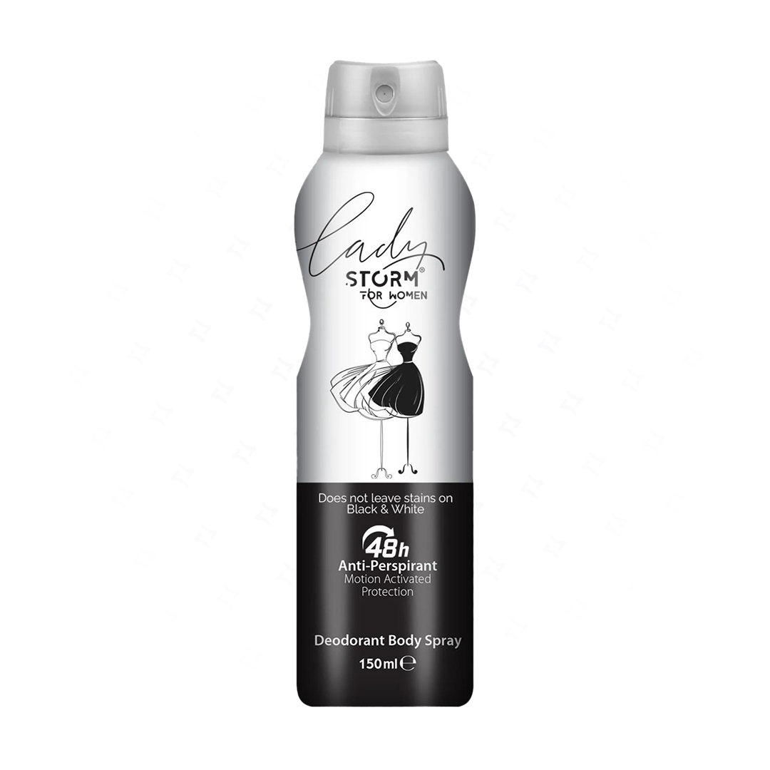 del-53310-cover عکس اسپری ضد تعریق زنانه استورم مدل Black & White حجم 150 میلی لیتر - شماره 2